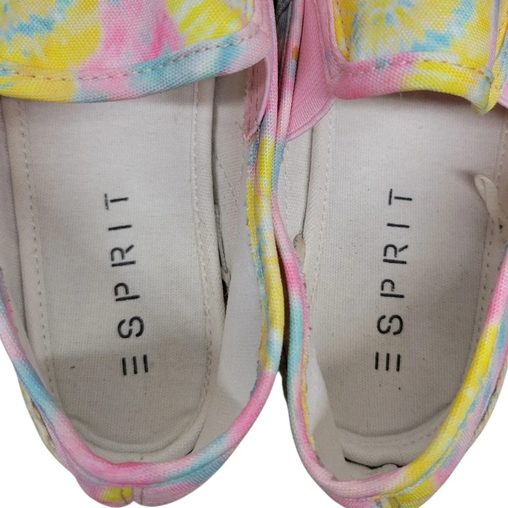 Esprit Espadrille Slip On Sneakers Tie Dye Pink‎ Yellow Shoes Sz 8.5 M HG9244